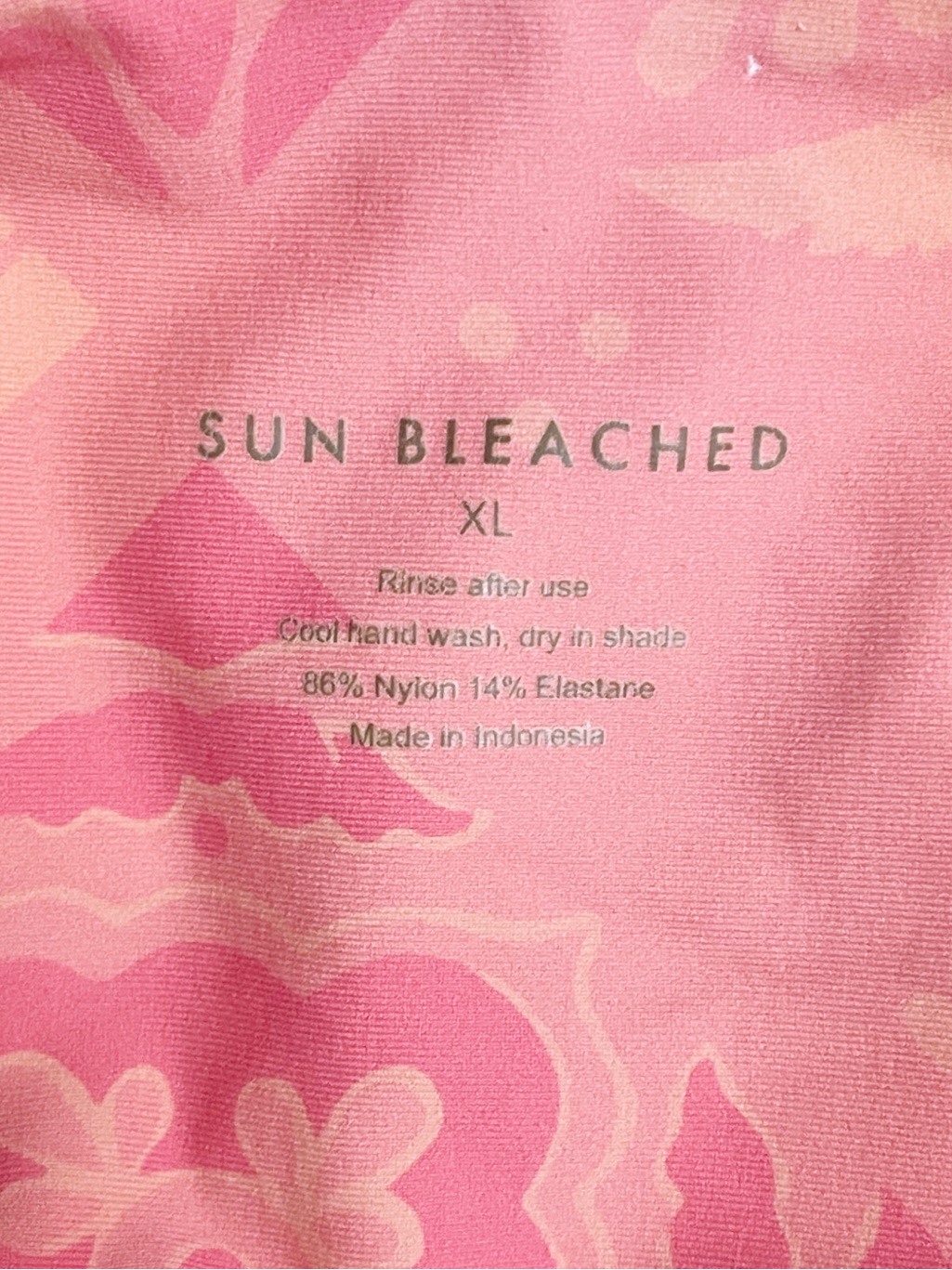 Sun Bleached Rosie One Piece Swimsuit Xl Cabo San Lucas Coral Pink Ruched Tie — image 7 of 8